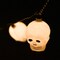 Halloween Skull String Lights, 8.5Ft Outdoor Halloween Decorative Lights with 10 White Ghost Heads, Connectable Hanging Skull Lights for Indoor & Outdoor Patio Party Holiday Decor, Black Wire (Ghost Lights)